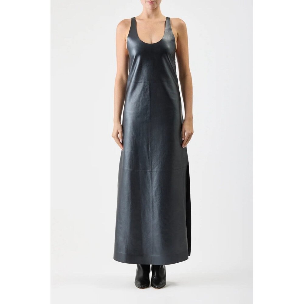 Gabriela Hearst Ellson Dress in Black Leather